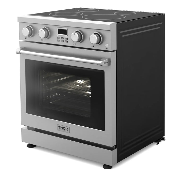 Thor Kitchen A-Series 2-Piece Appliance Package - 30-Inch Electric Range and Under Cabinet Range Hood in Stainless Steel