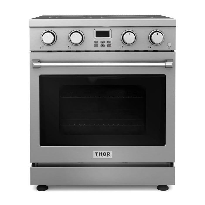 Thor Kitchen A-Series 2-Piece Appliance Package - 30-Inch Electric Range and Under Cabinet Range Hood in Stainless Steel