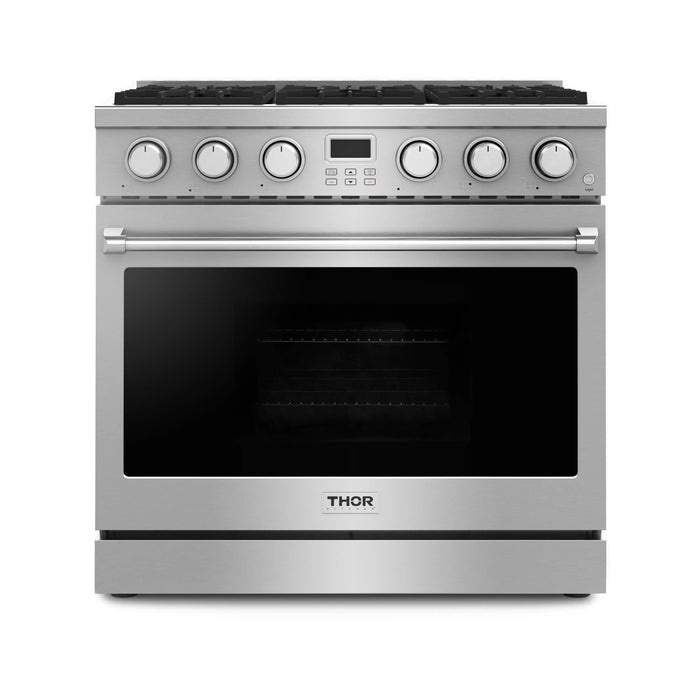 Thor Kitchen 36-Inch Gas Range with 6 Burners, 6.0 cu. ft. Convection Oven in Stainless Steel (ARG36)