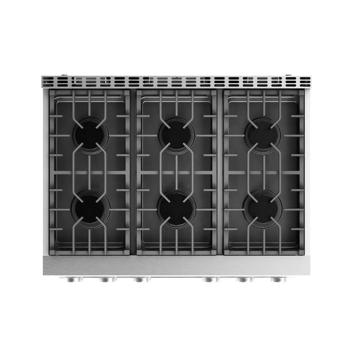 Thor Kitchen A-Series 2-Piece Appliance Package - 36-Inch Gas Range and Under Cabinet Range Hood in Stainless Steel