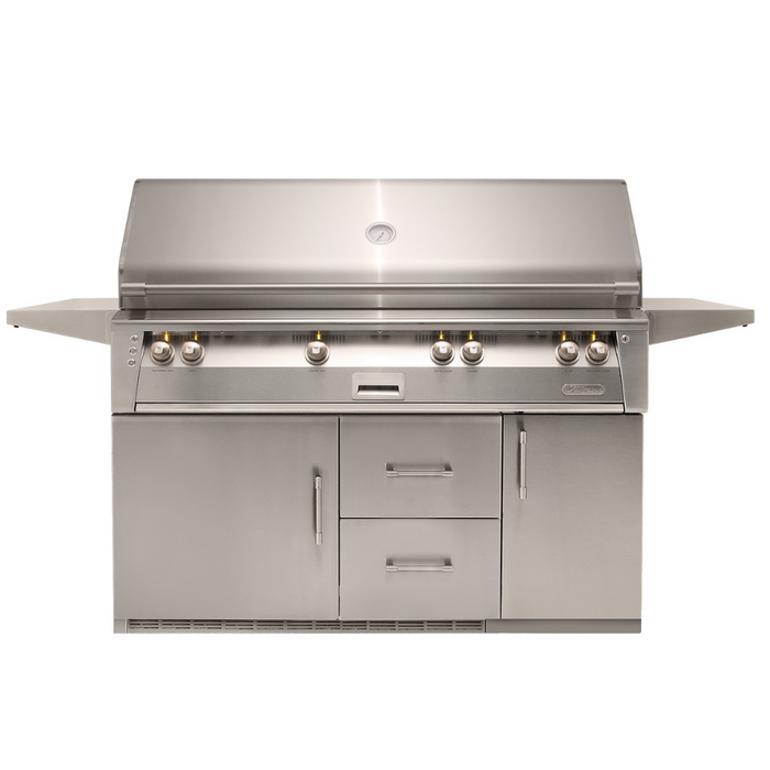 Alfresco ALXE 56-Inch Freestanding Gas All Grill with Sear Zone Burner on Refrigerated Base - ALXE-56BFGR-LP/NG