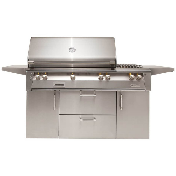 Alfresco ALXE 56-Inch Freestanding Gas Grill with Rotisserie & Side Burner - ALXE-56C-LP/NG