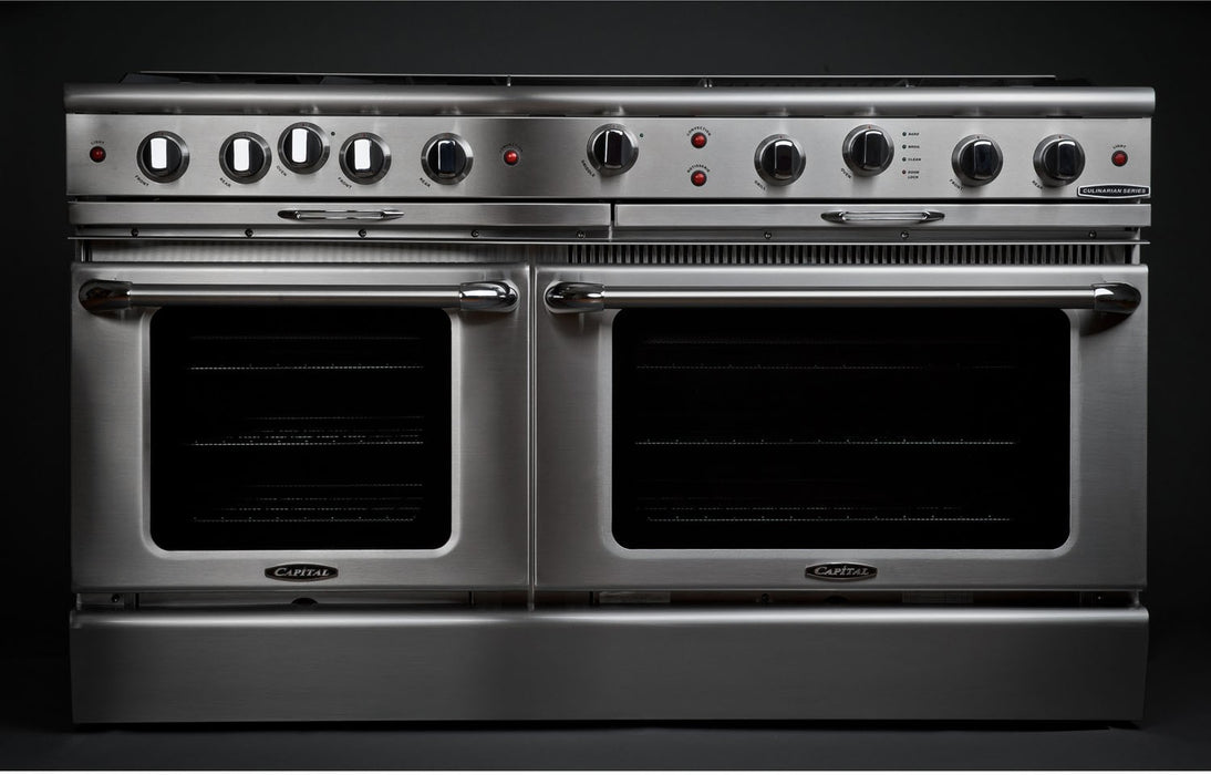 Capital Culinarian Series 60" Freestanding All Gas Range with 8 cu. ft. Double Oven, Griddle, Grill, and 10/8/6 Burners in Stainless Steel (CGSR6010)