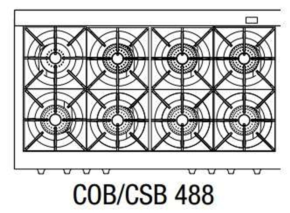 Capital Connoisseurian Series 48" Freestanding Dual Fuel Range with 7.8 cu. ft. Double Electric Ovens in Stainless Steel (COB488)