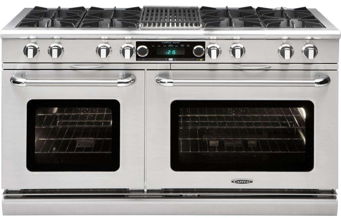 Capital Connoisseurian Series 60" Freestanding Dual Fuel Range with 9 cu. ft. Total Capacity Double Electric Ovens in Stainless Steel (COB604BG2)