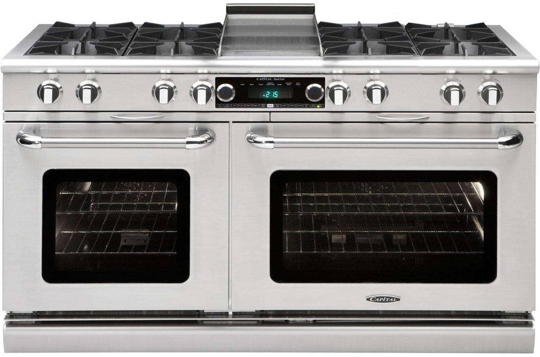 Capital Connoisseurian Series 60" Freestanding Dual Fuel Range with 9 cu. ft. Total Capacity Double Electric Ovens in Stainless Steel (COB604BG2)