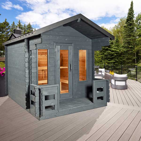 CT Georgian Cabin Electric Sauna with Porch - CTC88PE