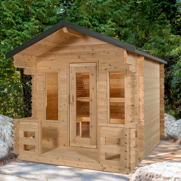 CT Georgian Cabin Electric Sauna with Porch - CTC88PE