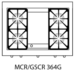 Capital Precision Series 36" 4 Sealed Burners White Freestanding Natural Gas Range With 12" Thermo-Griddle and 4.9 Cu.Ft. Manual Clean Oven (MCR364G)