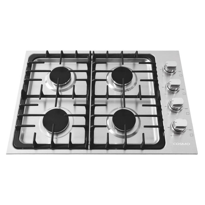 Cosmo 30" Gas Cooktop in Stainless Steel with 4 Italian Made Burners, COS-DIC304