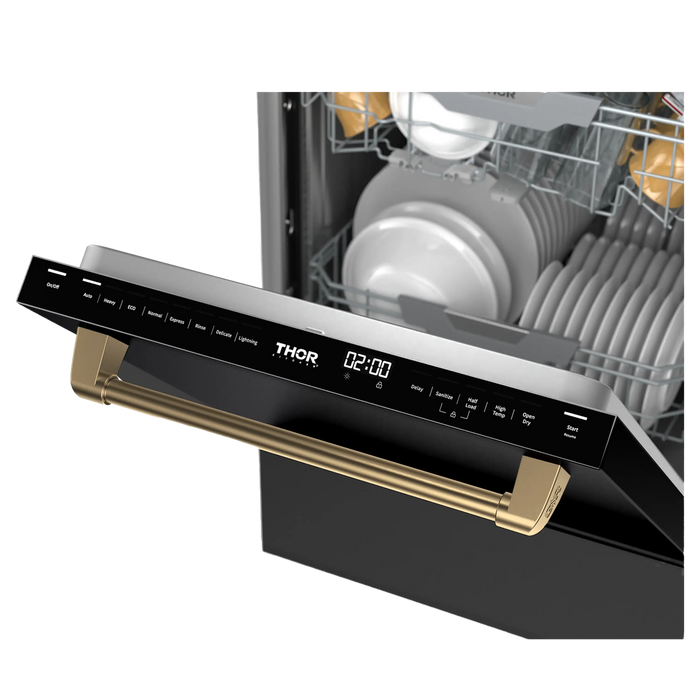 Thor Kitchen Gordon Ramsay Series 24-Inch Dishwasher in Black with Bronze Trim (DW24X8BA00-BRZ)