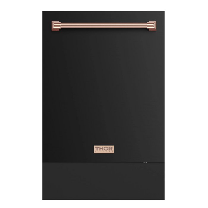 Thor Kitchen Gordon Ramsay Series 24 Inch Dishwasher in Black with Rose Gold Trim (DW24X8BA00-RSG)