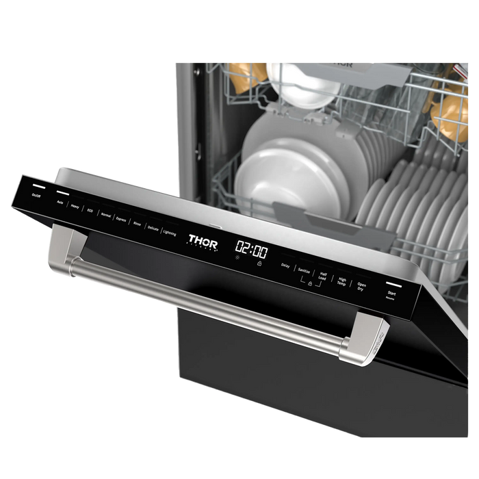 Thor Kitchen Gordon Ramsay Series 24 Inch Dishwasher in Black with Stainless Steel Trim (DW24X8BA00-SS)