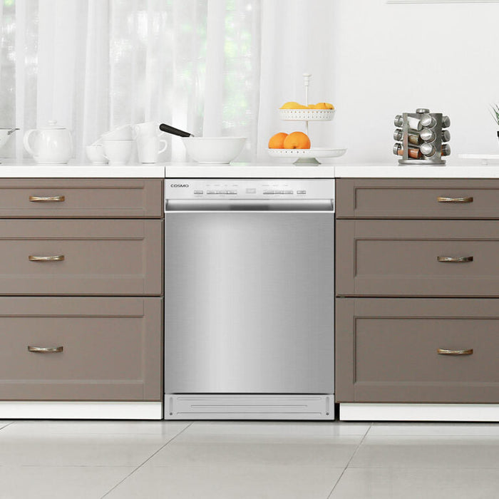 Cosmo 24" Front Control Built-In Tall Tub Dishwasher in Fingerprint Resistant Stainless Steel, COS-DWD24FBR