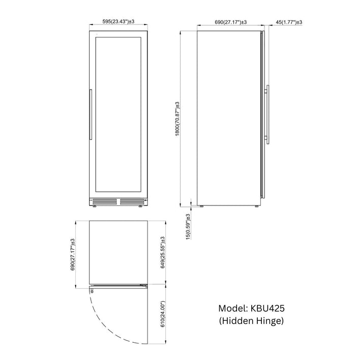 KingsBottle Large Beverage Refrigerator With Low-E Glass Door