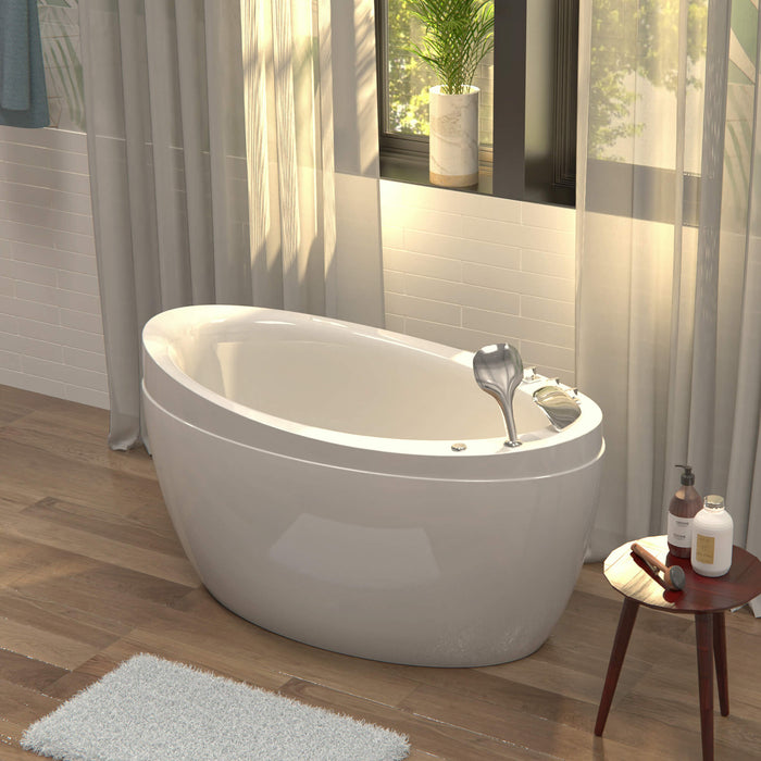 48" Freestanding Japanese-Style Air Massage Bathtub with Reversible Drain - EMPV-48JT011