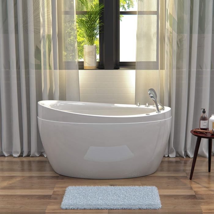 48" Freestanding Japanese-Style Air Massage Bathtub with Reversible Drain - EMPV-48JT011