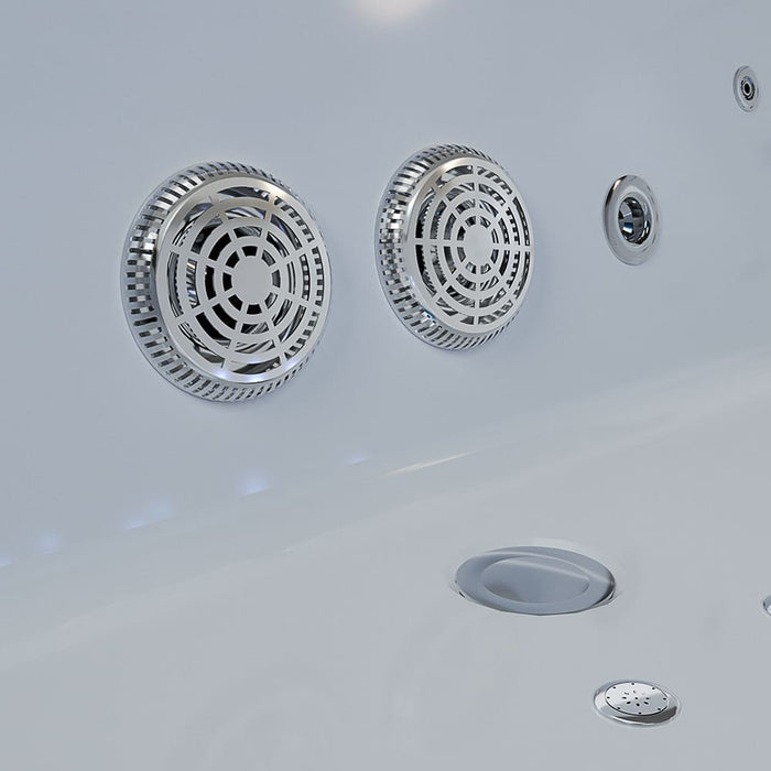 71 in. Freestanding Combination Massage 2-Person LED Tub With Center Drain - EMPV-71JT801