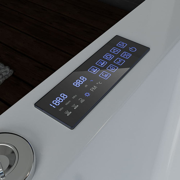 71 in. Freestanding Combination Massage 2-Person LED Tub With Center Drain - EMPV-71JT801