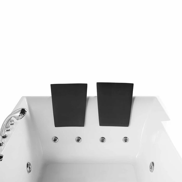 72" Alcove Whirlpool LED Bathtub for 2 Persons with Left Drain - EMPV-72JT367LED