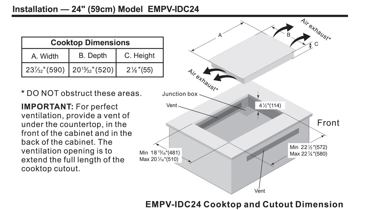 Empava 24 in. W x 20.5 in. D Induction Cooktop - EMPV-IDC24