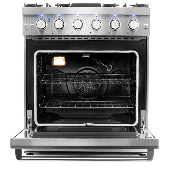 Cosmo Package - 30" Gas Range, Wall Mount Range Hood, Dishwasher and Wine Cooler, COS-4PKG-096