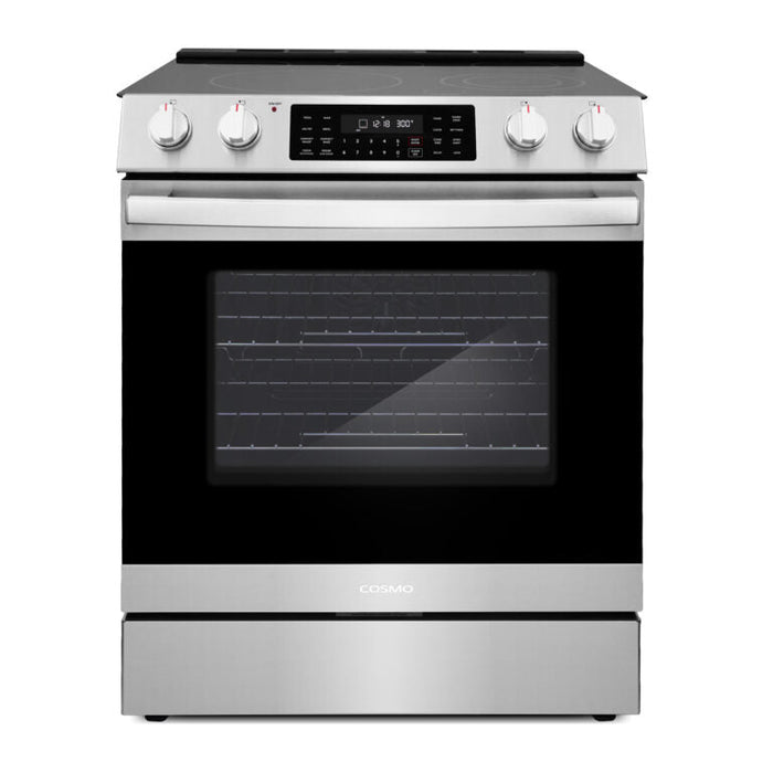 Cosmo Commercial 30" 6.3 cu. ft. Electric Range with 5 Burner Glass Cooktop and Self Clean Air Fry Oven in Stainless Steel
, COS-ERC305WKTD