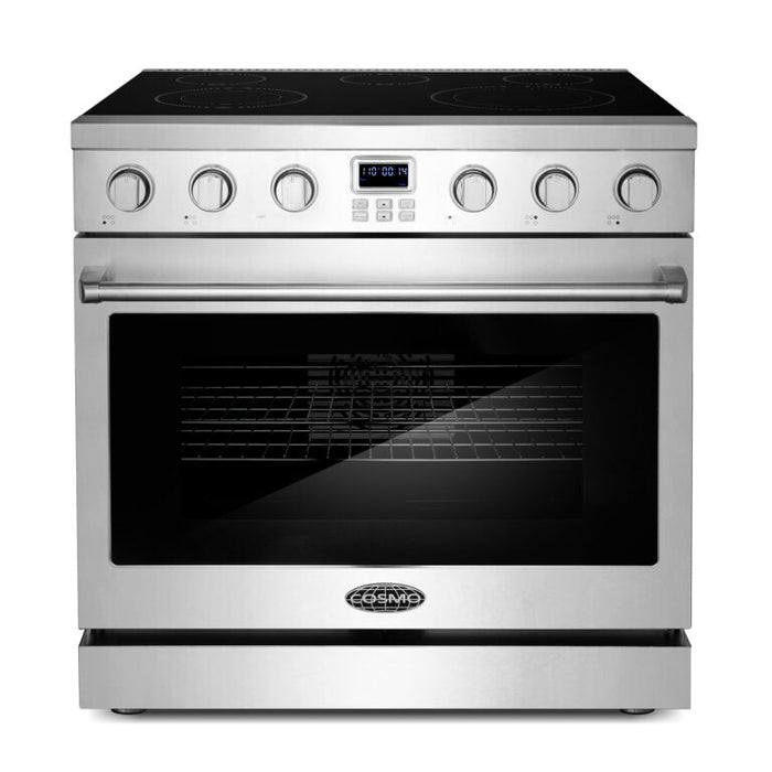 Cosmo Commercial 36" 6.0 cu. ft. Electric Range with 5 Burner Glass Cooktop and Convection Oven in Stainless Steel
, COS-ERC365KBD