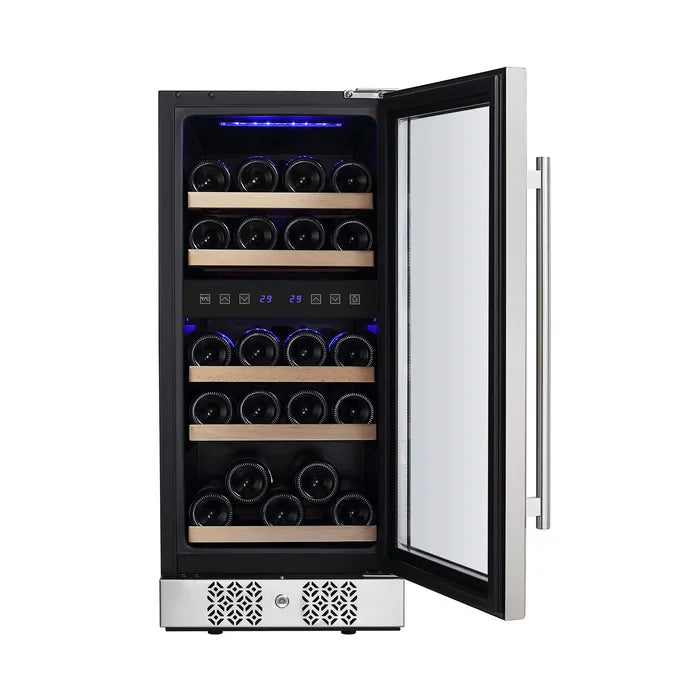 Empava 15" 29 Bottle Dual Zone Wine Cooler, EMPV-WC02D