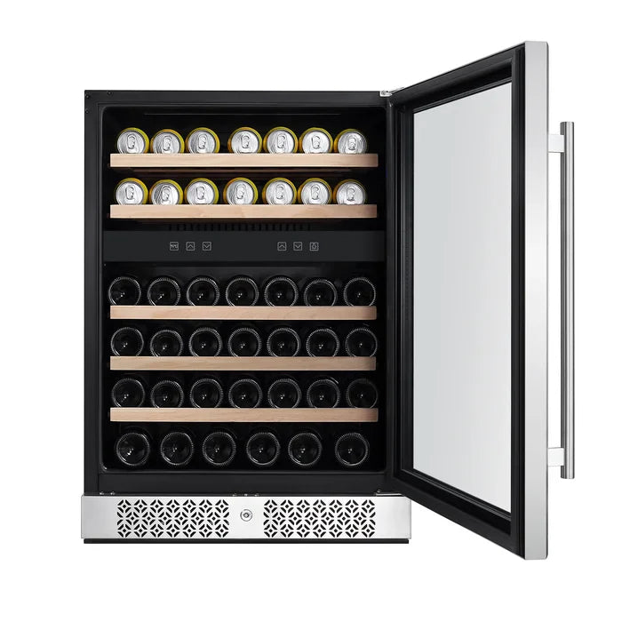 Empava 24" 46 Bottle Dual Zone Wine and Beverage Cooler, EMPV-WC04D