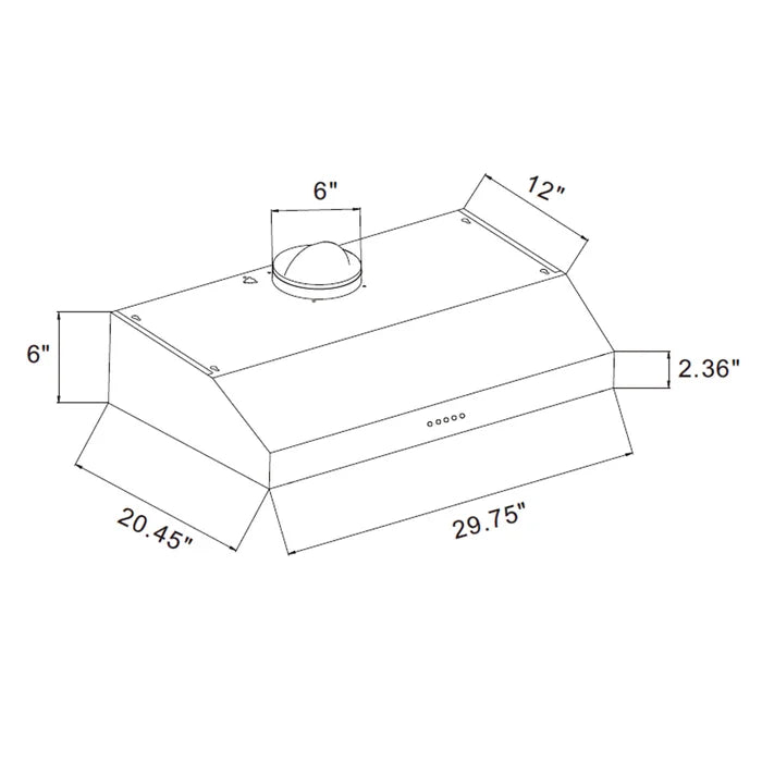 Empava 30" 400 CFM Ultra Slim Ducted Under Cabinet Range Hood, EMPV-30RH08