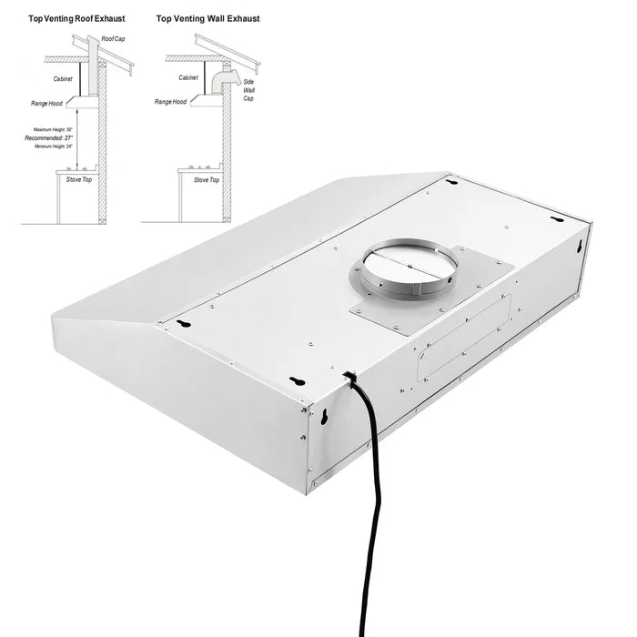 Empava 30" 500 CFM Ultra Slim Ducted Under Cabinet Range Hood, EMPV-30RH11