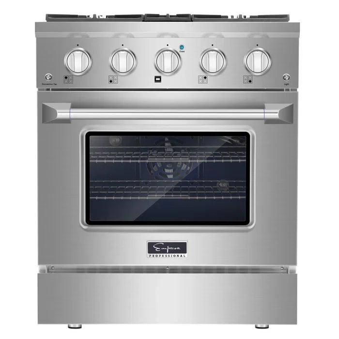 Empava 30" Slide-In Single Oven Natural Gas Range with 4 Burners - 4.2 cu.ft, EMPV-30GR07