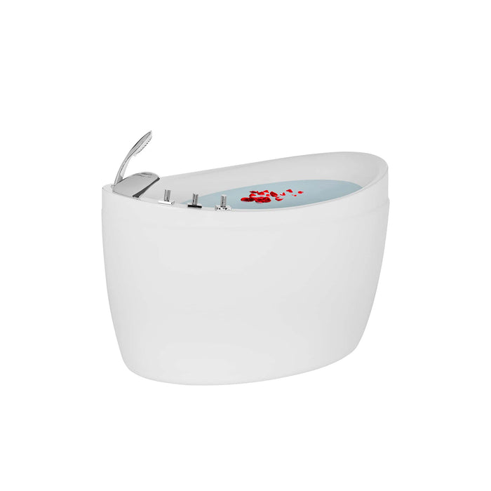 48" Freestanding Japanese-Style Air Massage Bathtub with Reversible Drain - EMPV-48JT011