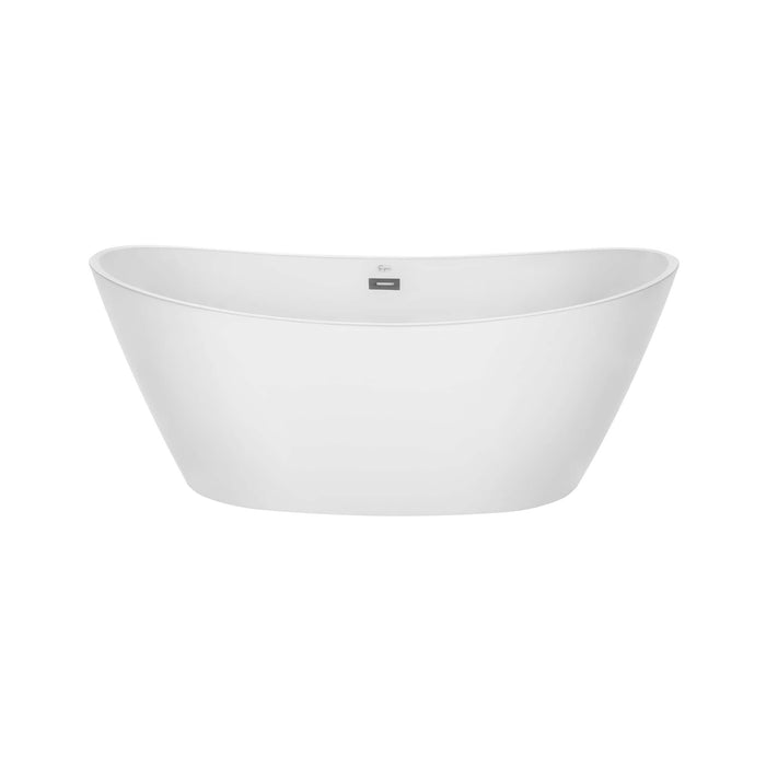 59" Freestanding Soaking LED Tub with Center Drain - EMPV-59FT1518LED