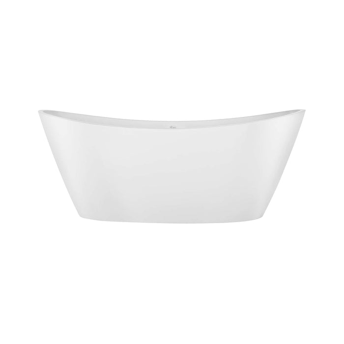 59" Freestanding Soaking LED Tub with Center Drain - EMPV-59FT1518LED