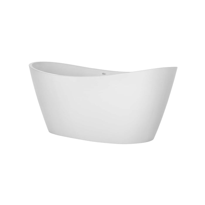 59" Freestanding Soaking LED Tub with Center Drain - EMPV-59FT1518LED