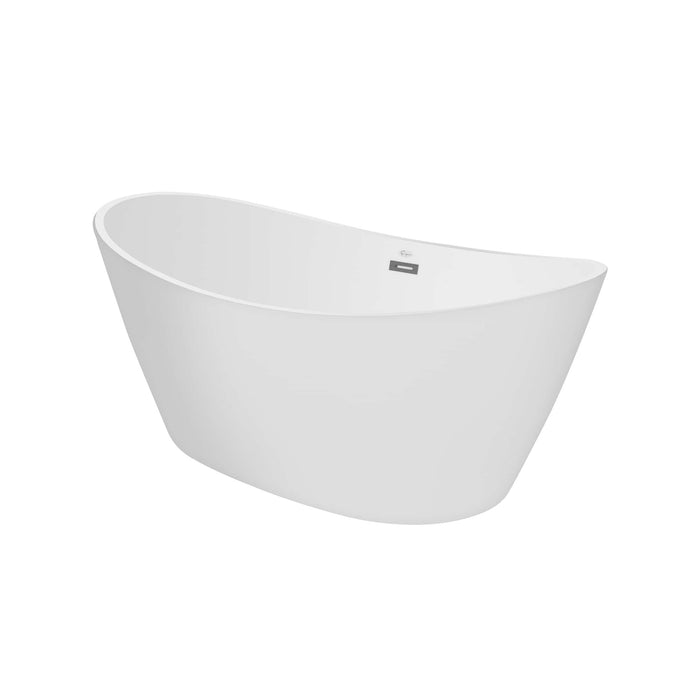 59" Freestanding Soaking LED Tub with Center Drain - EMPV-59FT1518LED