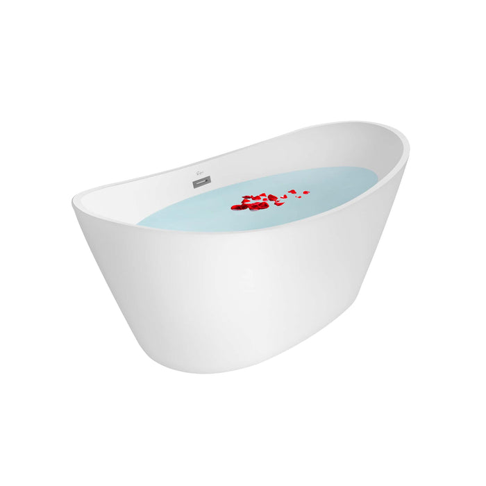 59" Freestanding Soaking LED Tub with Center Drain - EMPV-59FT1518LED