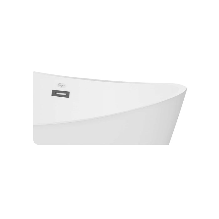 59" Freestanding Soaking LED Tub with Center Drain - EMPV-59FT1518LED