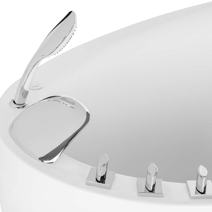 59" Freestanding Japanese-Style Air Massage Bathtub with Reversible Drain - EMPV-59JT011