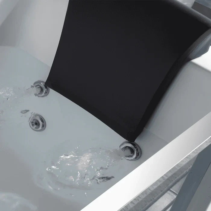 Empava 59" Modern Alcove Whirlpool Bathtub with Faucet and LED Lights, EMPV-59JT408LED