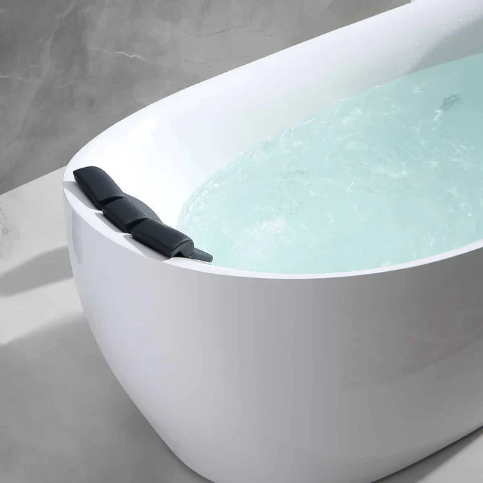 Empava 67" Freestanding Whirlpool Acrylic Bathtub with Faucet, EMPV-67AIS02