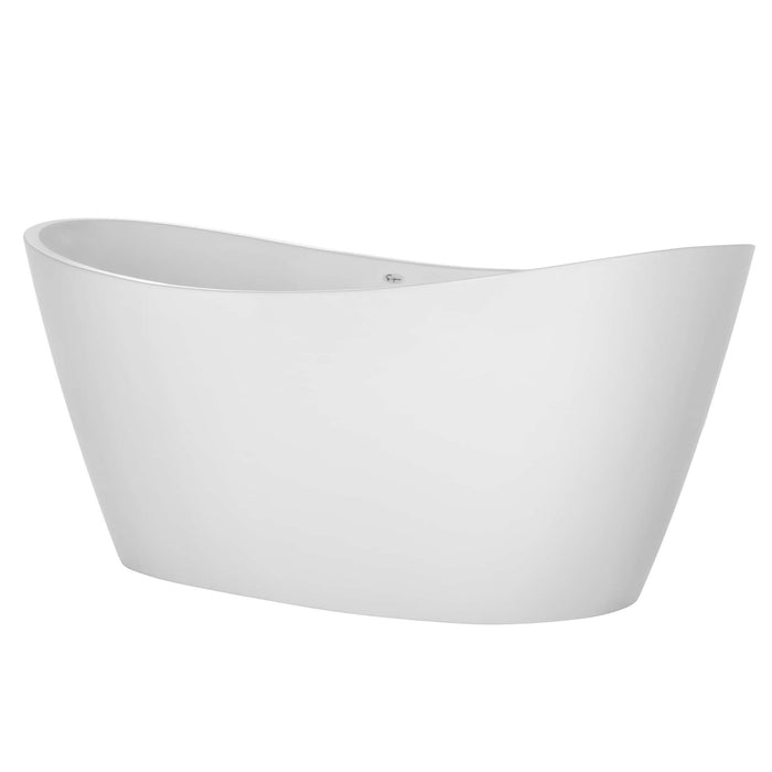 67" Freestanding Soaking LED Tub with Center Drain - EMPV-67FT1518LED