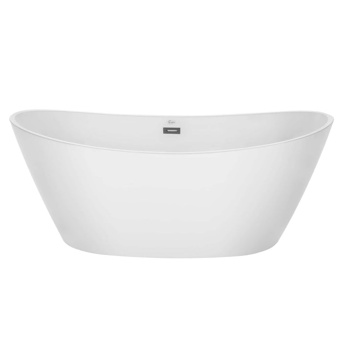 67" Freestanding Soaking LED Tub with Center Drain - EMPV-67FT1518LED