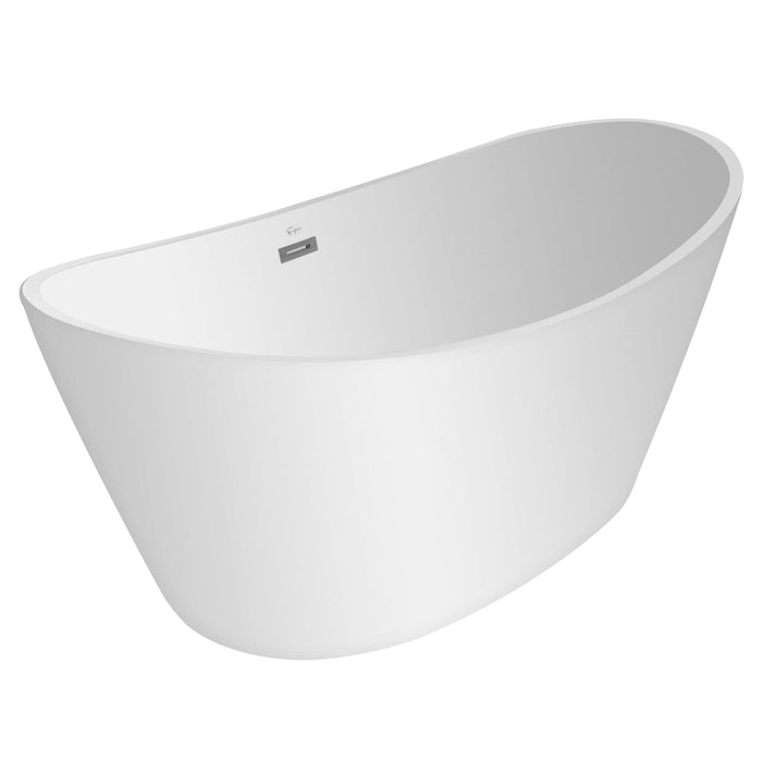 67" Freestanding Soaking LED Tub with Center Drain - EMPV-67FT1518LED