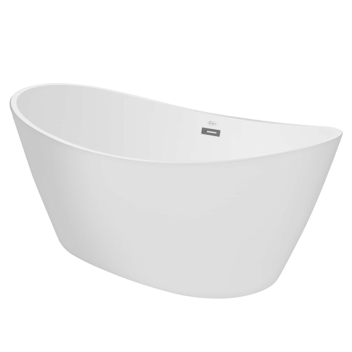 67" Freestanding Soaking LED Tub with Center Drain - EMPV-67FT1518LED