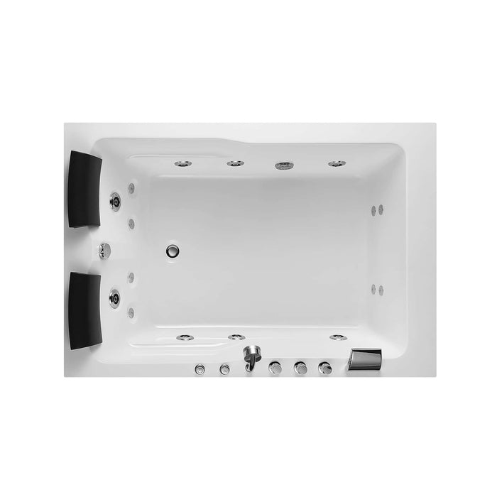 71" Alcove Whirlpool 2-Person Bathtub with Right Drain - EMPV-71JT667B