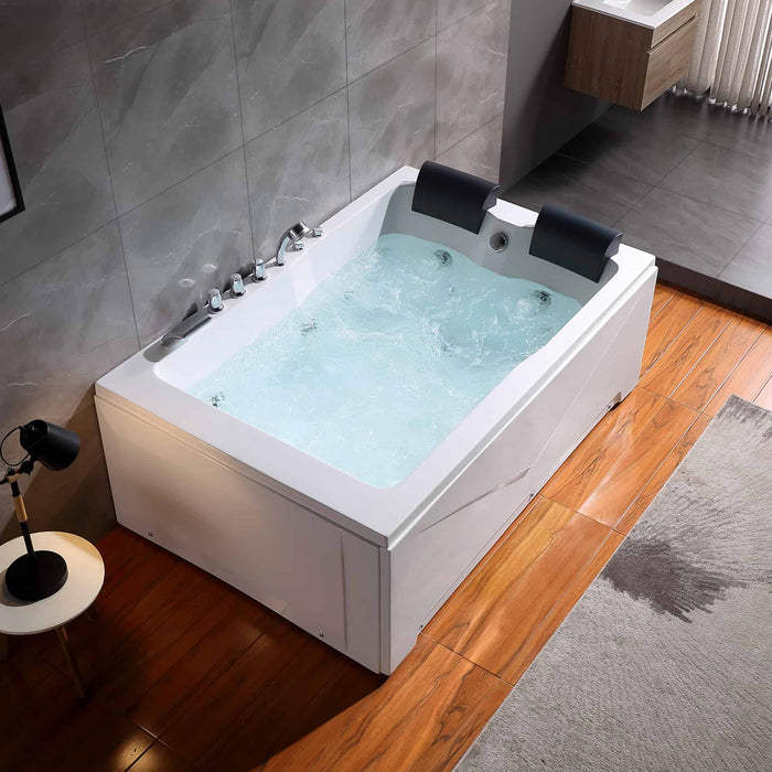 71" Alcove Whirlpool 2-Person Bathtub with Right Drain - EMPV-71JT667B