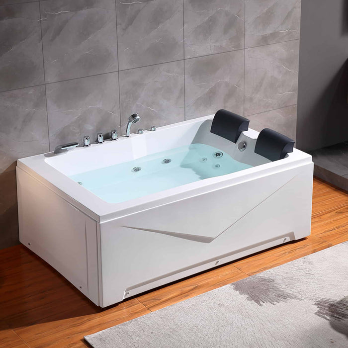 71" Alcove Whirlpool 2-Person Bathtub with Right Drain - EMPV-71JT667B